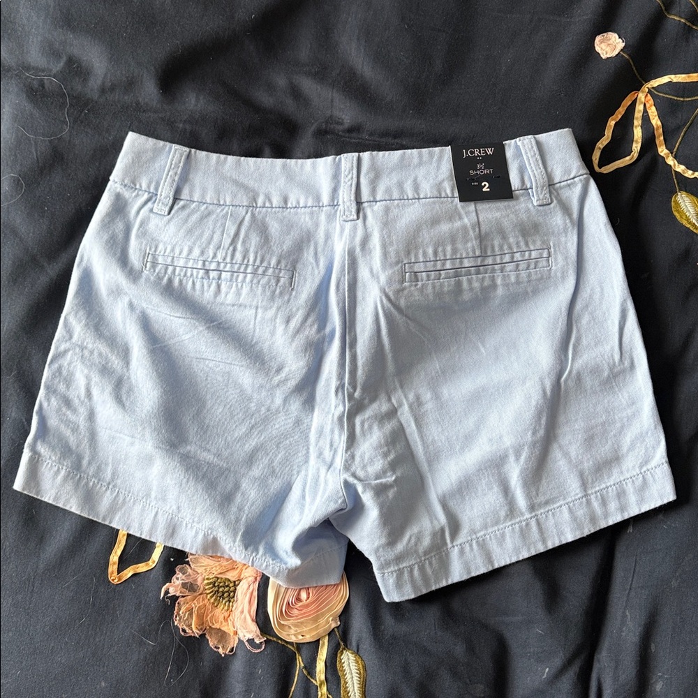 J. Crew Light Blue High-Waist Chino Shorts